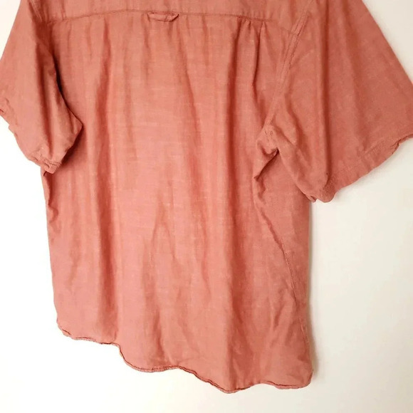 Carhartt Men's Shirt Large Solid Burnt Orange Button Down Pockets Short Sleeve - Picture 9 of 12